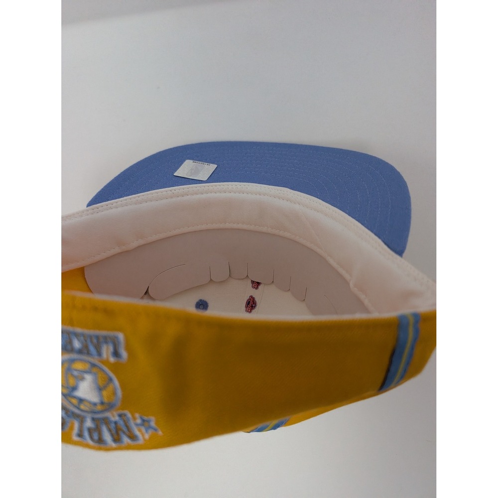 Reebok NWT MPLS Lakers D'Funkd Fitted Hat 7 3/8 Wool White Yellow Blue Flat Brim - Picture 13 of 13